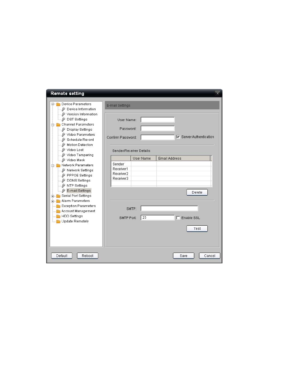 Email | Interlogix NVR 20 User Manual User Manual | Page 96 / 150