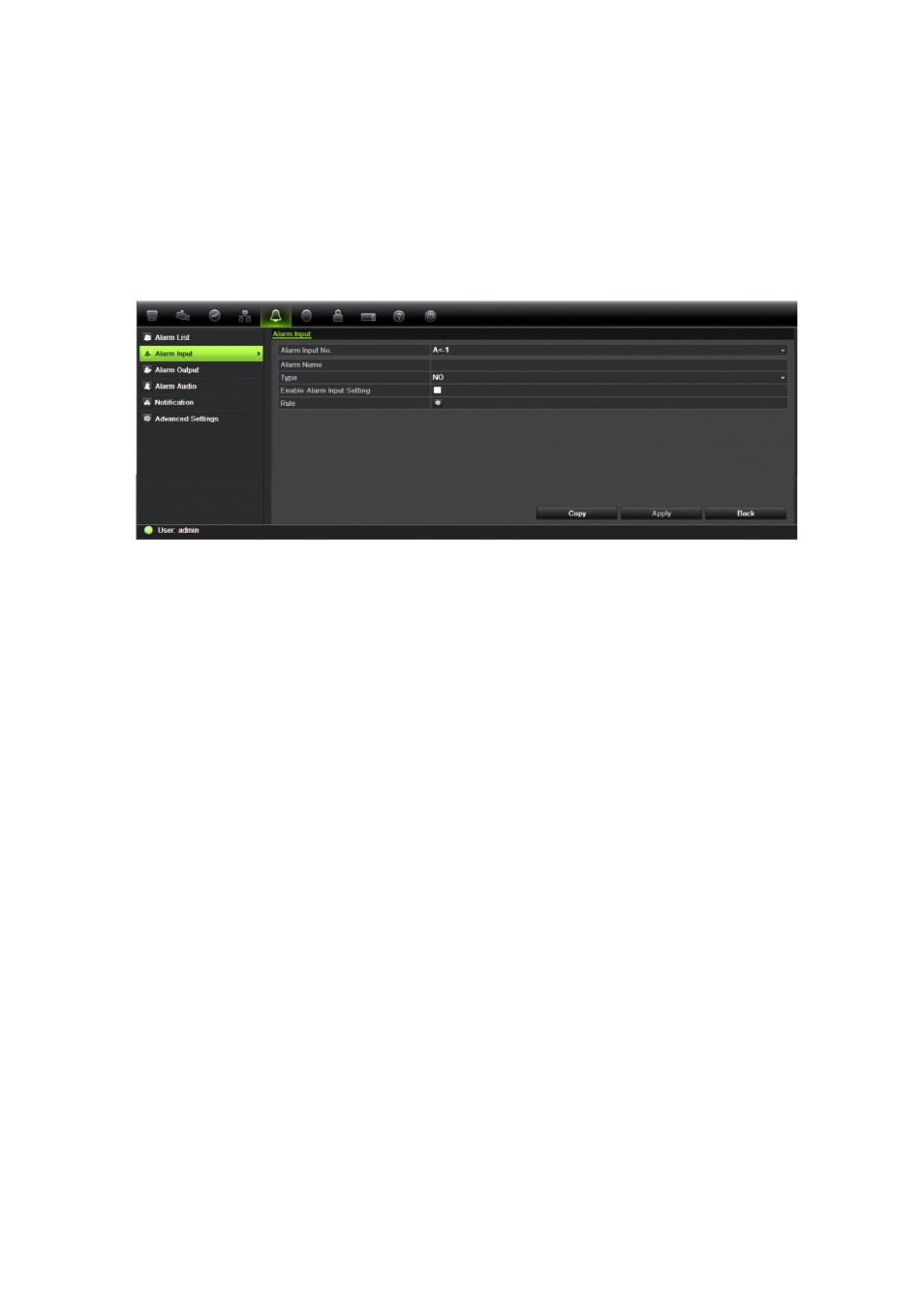 Setting up external alarms | Interlogix NVR 21 (S/P) User Manual User Manual | Page 107 / 180