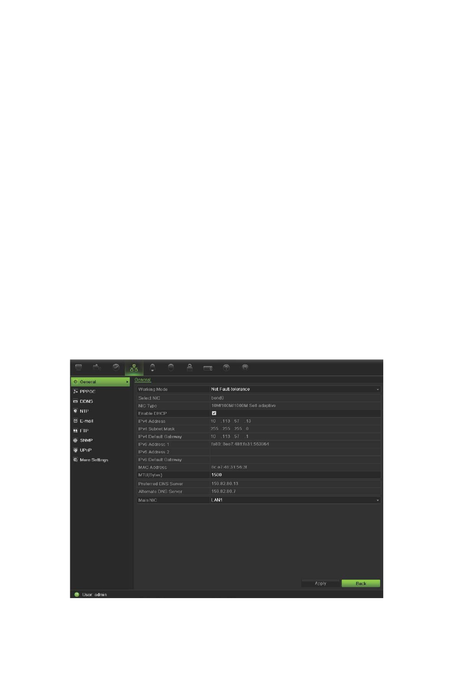 Chapter 12 network settings, Configuring general network settings | Interlogix NVR 21 (S/P) User Manual User Manual | Page 111 / 180