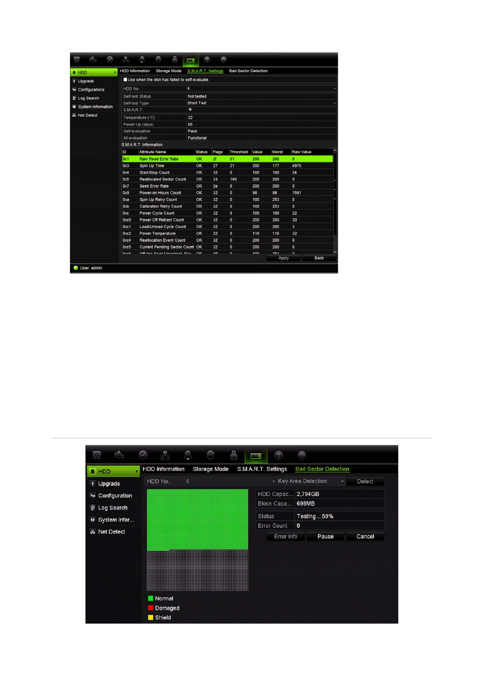 Bad sector detection | Interlogix NVR 21 (S/P) User Manual User Manual | Page 125 / 180