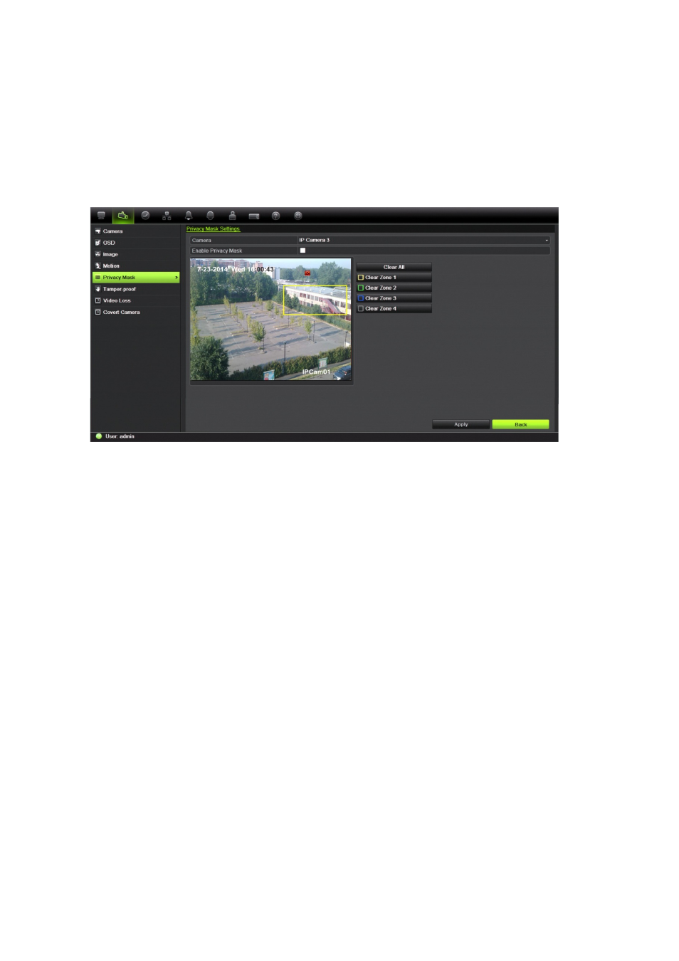 Adjusting video image settings | Interlogix NVR 21 (S/P) User Manual User Manual | Page 133 / 180