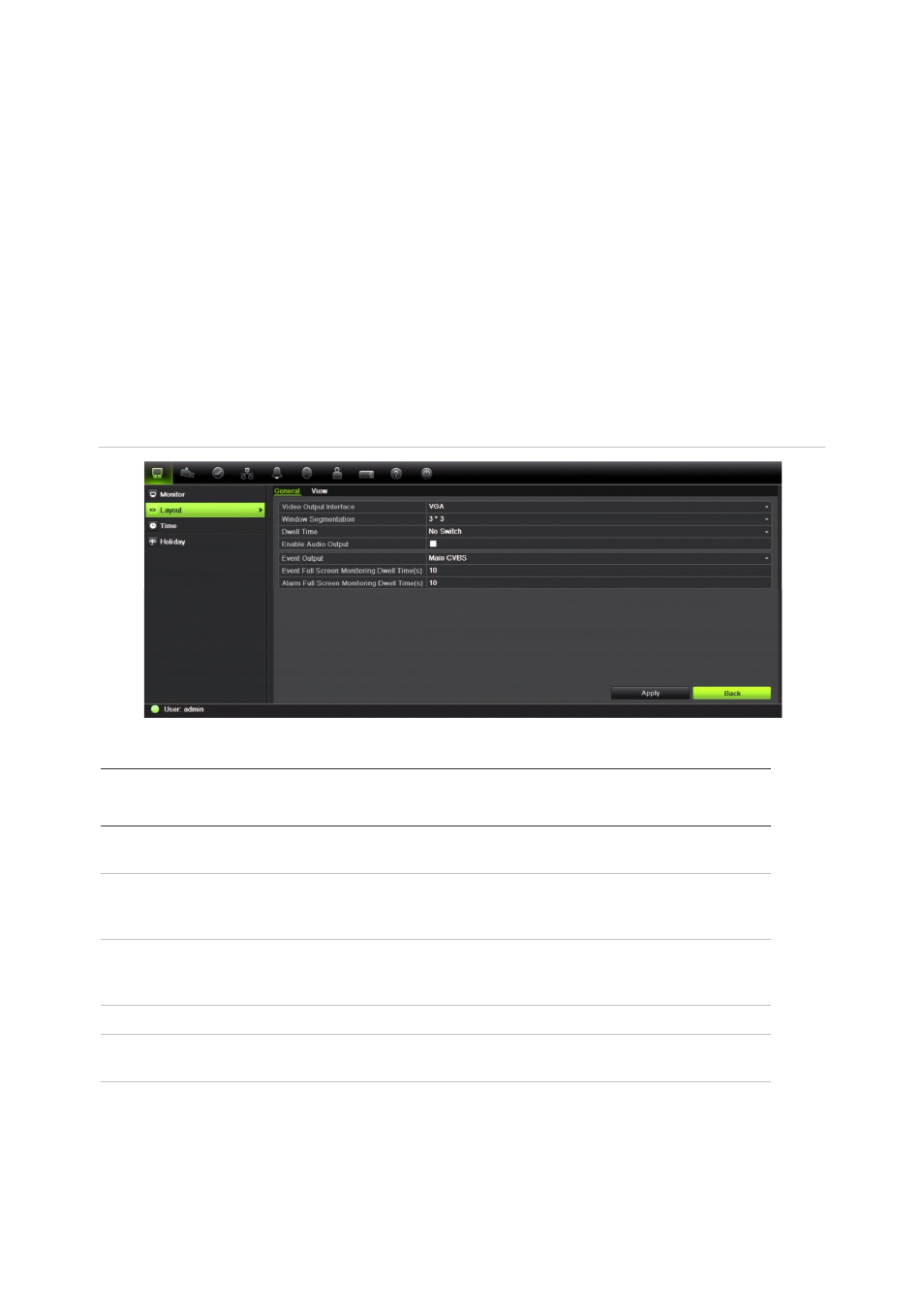 Configuring live view | Interlogix NVR 21 (S/P) User Manual User Manual | Page 42 / 180