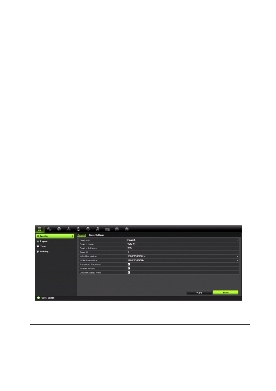 General settings | Interlogix NVR 21 (S/P) User Manual User Manual | Page 44 / 180