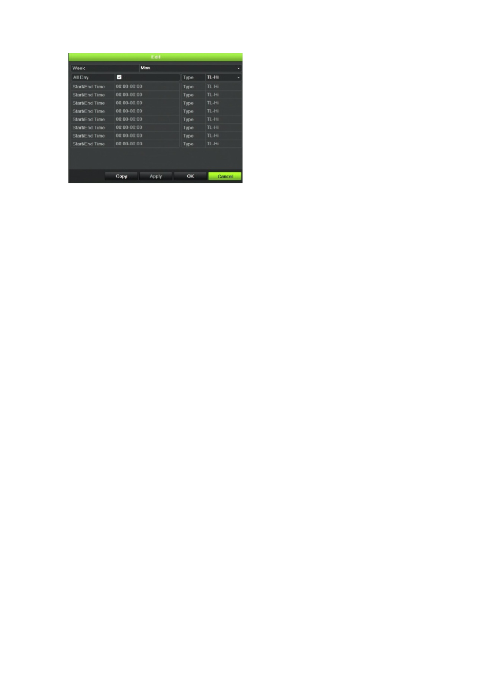 Holiday schedules | Interlogix NVR 21 (S/P) User Manual User Manual | Page 93 / 180