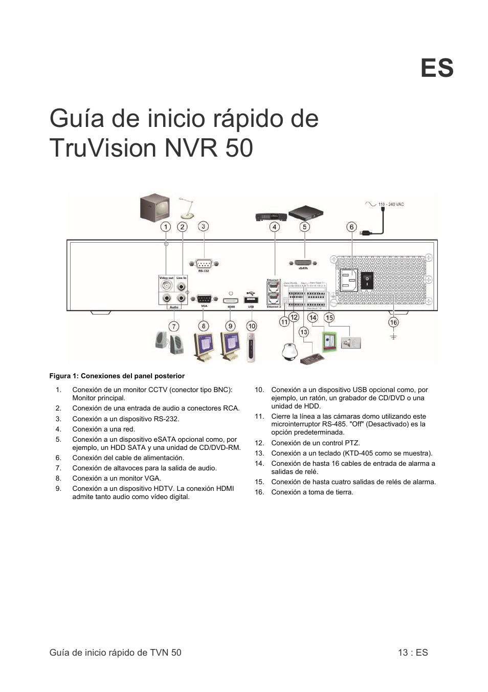 Es guía de inicio rápido de truvision nvr 50 | Interlogix NVR 50 Quick Start User Manual | Page 15 / 64