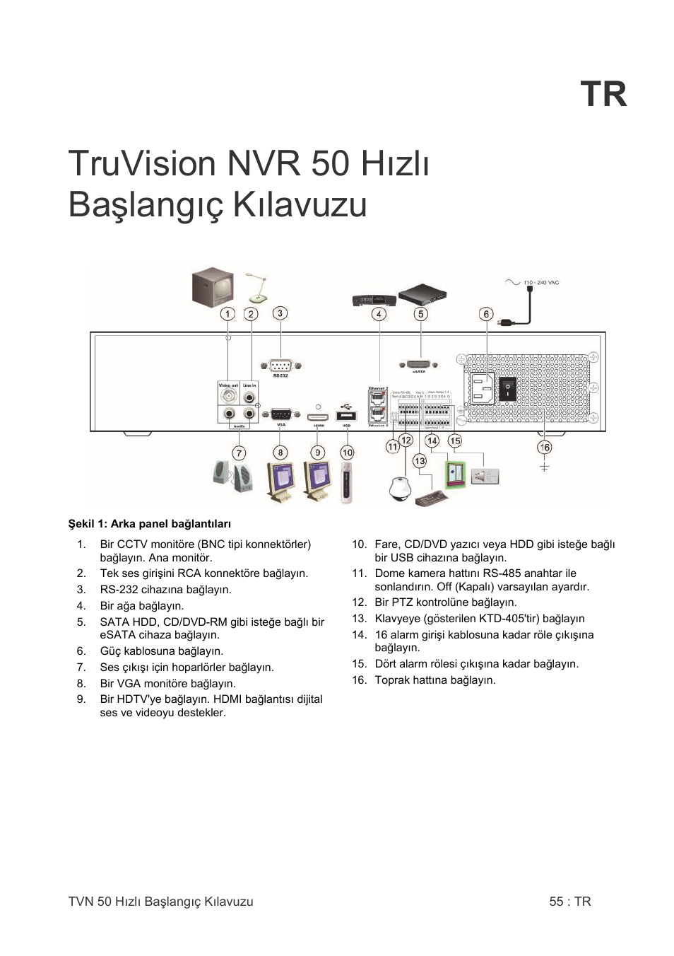 Tr truvision nvr 50 hızlı başlangıç kılavuzu | Interlogix NVR 50 Quick Start User Manual | Page 57 / 64