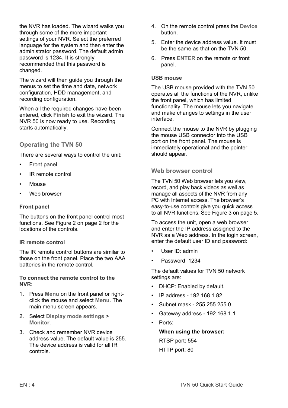 Interlogix NVR 50 Quick Start User Manual | Page 6 / 64