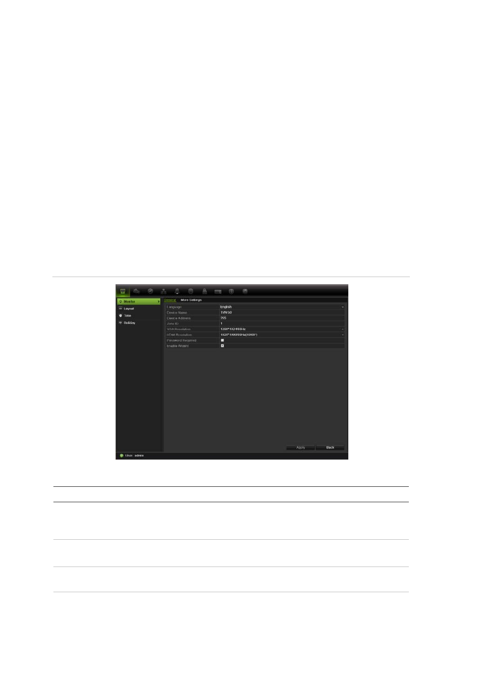 General settings | Interlogix NVR 50 User Manual User Manual | Page 42 / 177