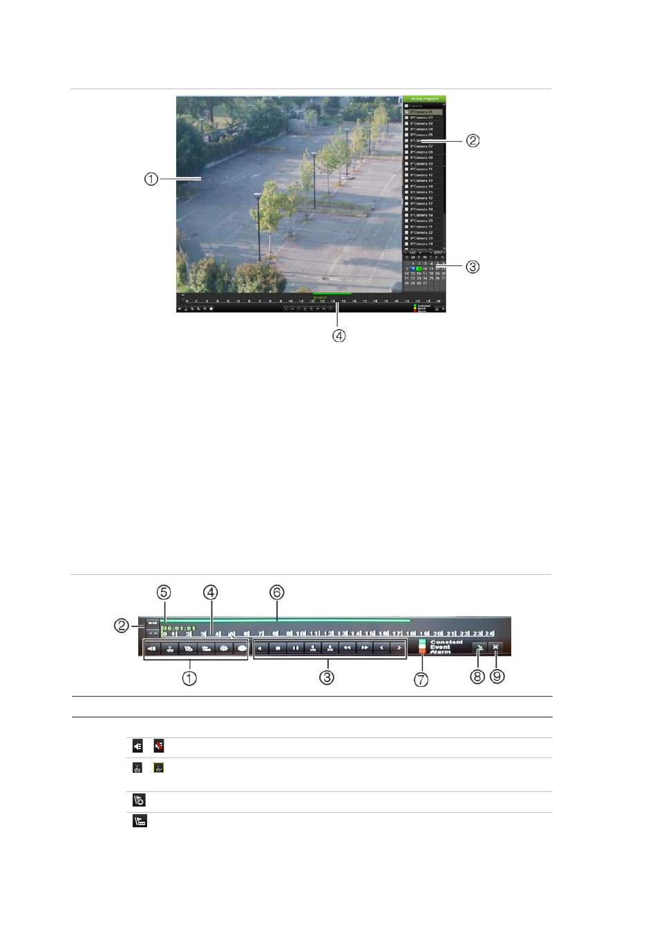 The playback control toolbar | Interlogix NVR 50 User Manual User Manual | Page 56 / 177