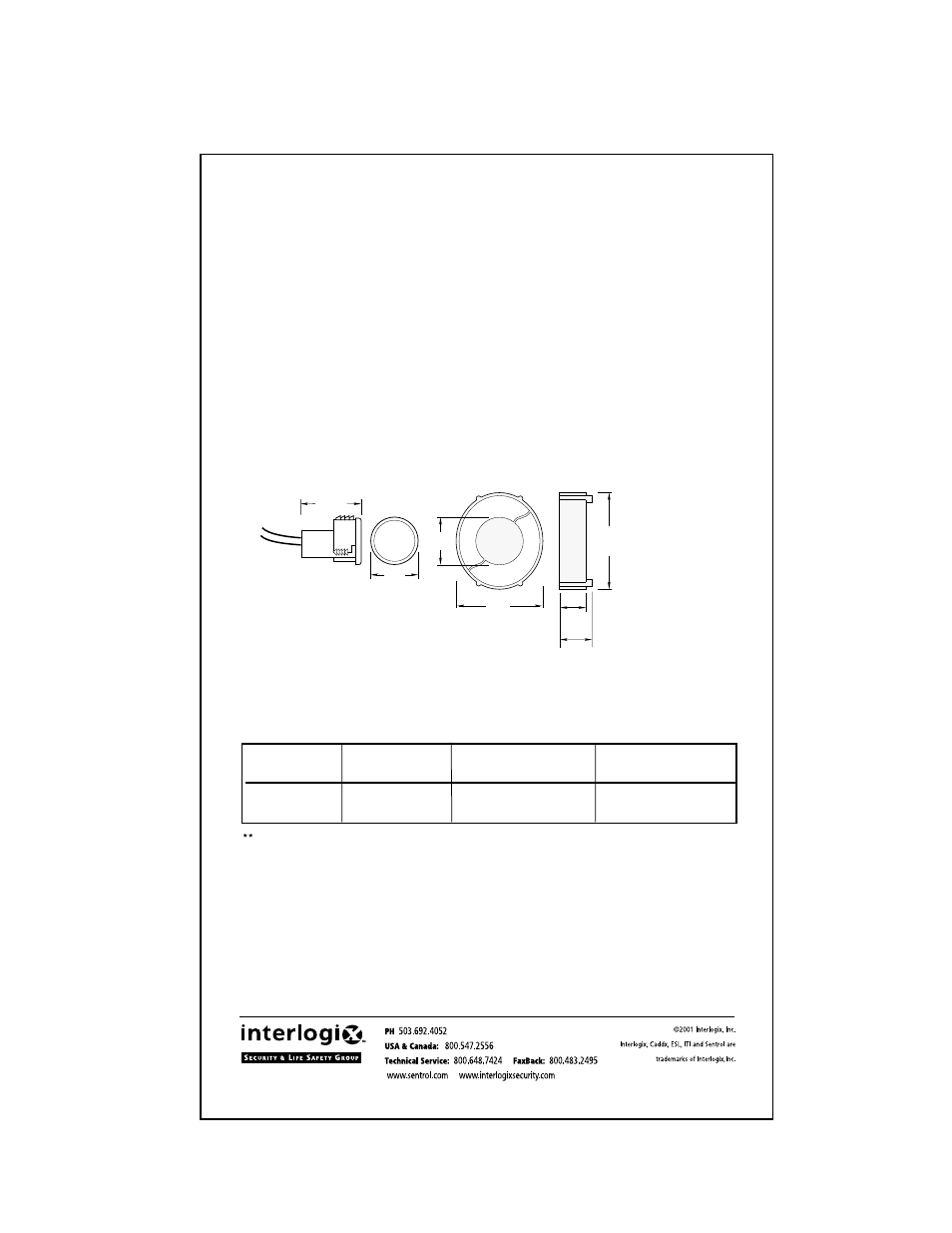 Ulc specifications, Ul specifications | Interlogix R1078 Series User Manual | Page 2 / 2