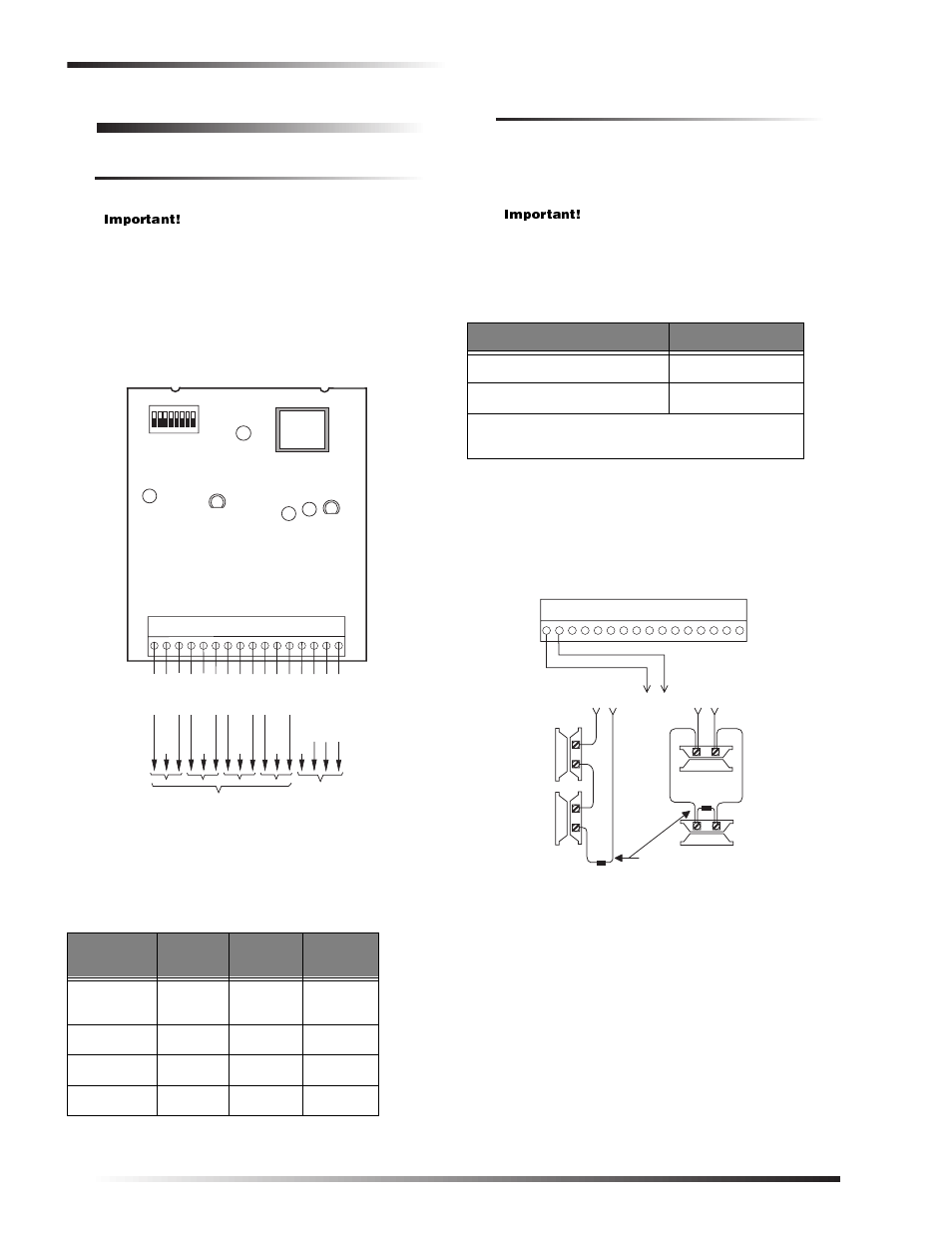 Wiring the module, To wire the module to a panel, Figure 7. general module wiring | Table 4. superbus module/panel wiring, Module, Terminals, Advent, Ultra, Gard, Concord | Interlogix SuperBus 2000 8Z User Manual | Page 4 / 8