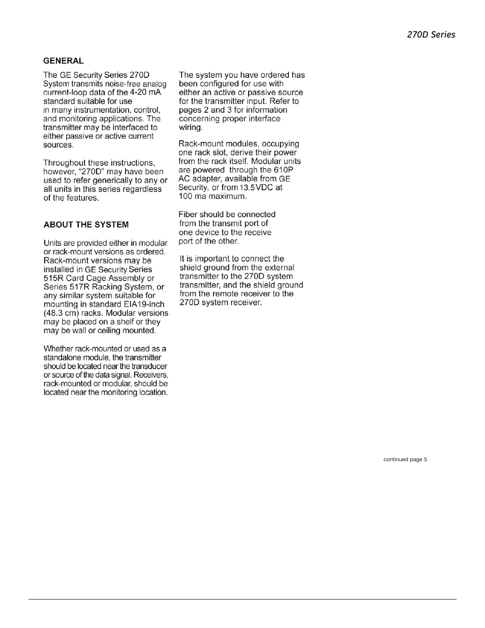270d series | Interlogix 270D User Manual | Page 2 / 5