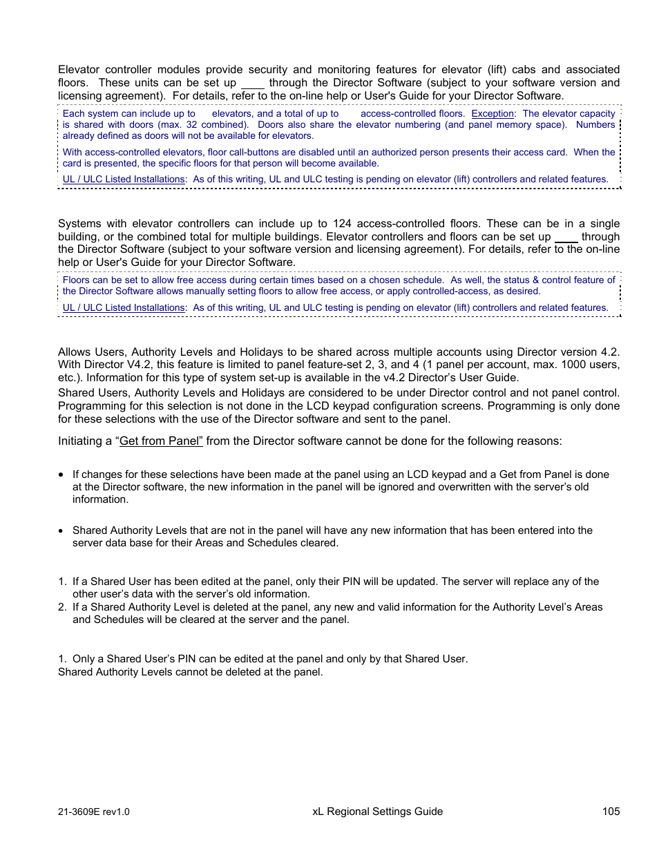 V001 - v032 (elevators/lifts), F001 - f124 (floors), Z001 - z003 (shared user data) | Interlogix XL LCD Keypad Plus Regional Settings Guide User Manual | Page 109 / 121