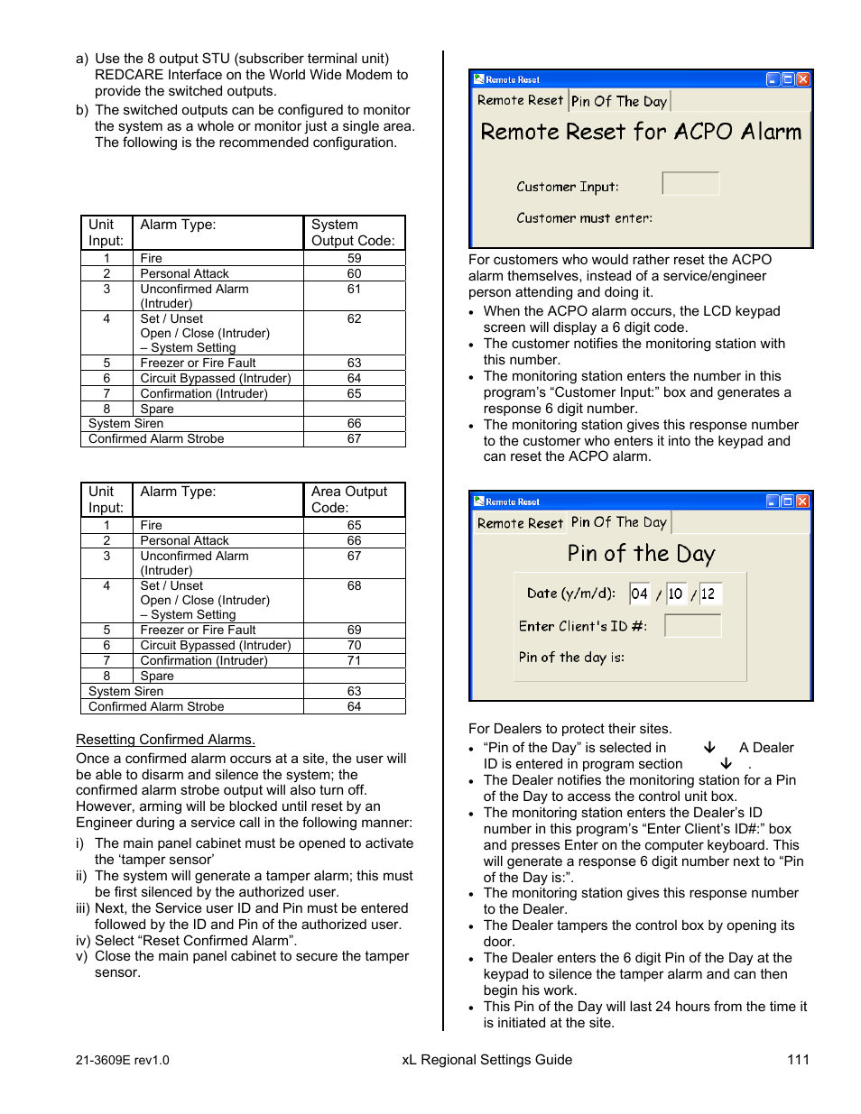 Interlogix XL LCD Keypad Plus Regional Settings Guide User Manual | Page 115 / 121