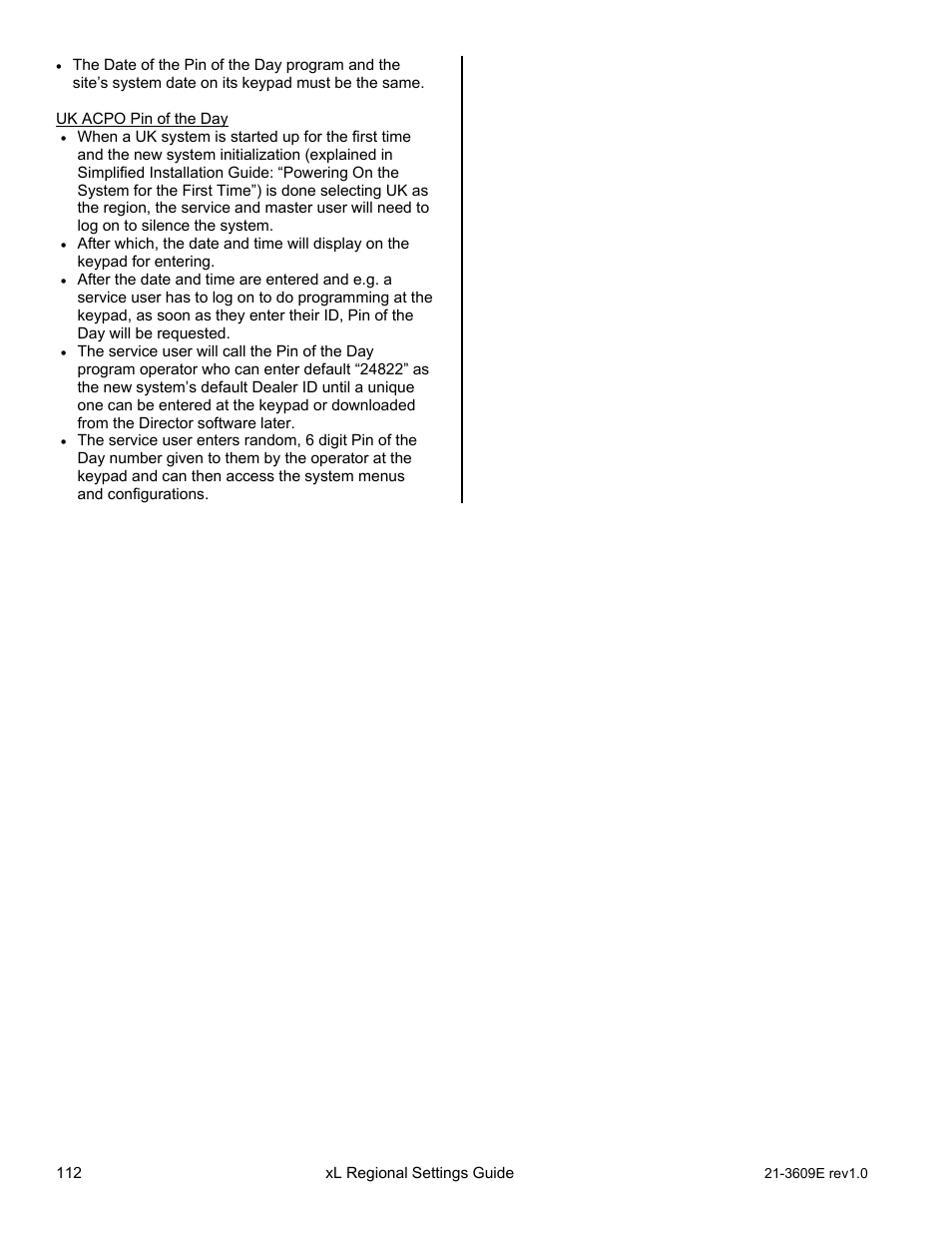 Interlogix XL LCD Keypad Plus Regional Settings Guide User Manual | Page 116 / 121