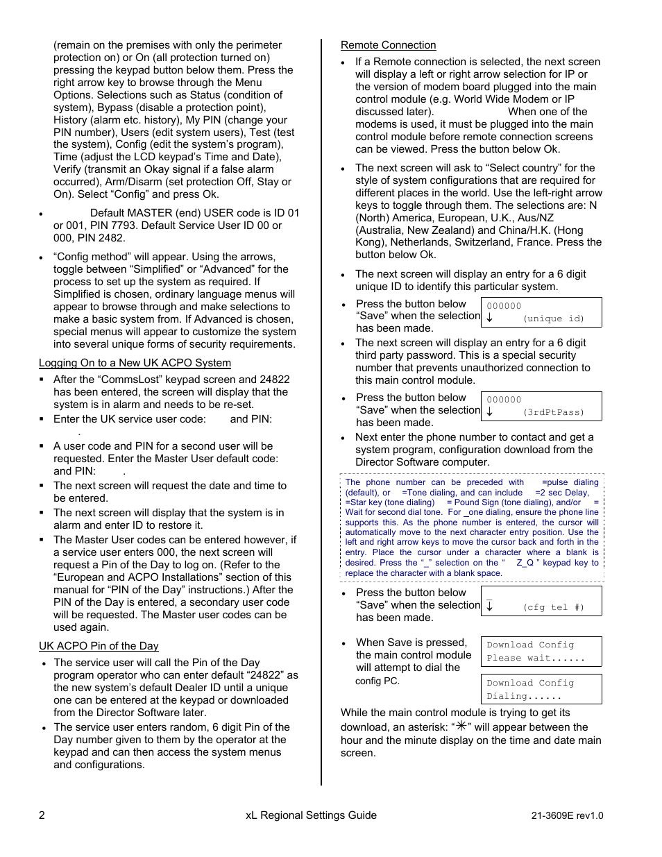 Interlogix XL LCD Keypad Plus Regional Settings Guide User Manual | Page 6 / 121