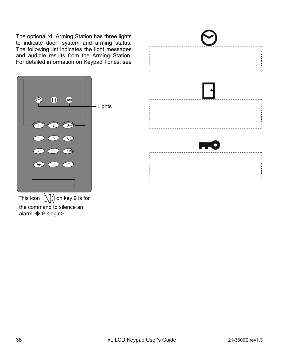 Xl arming station lights | Interlogix XL LCD Keypad Plus User Guide User Manual | Page 46 / 54