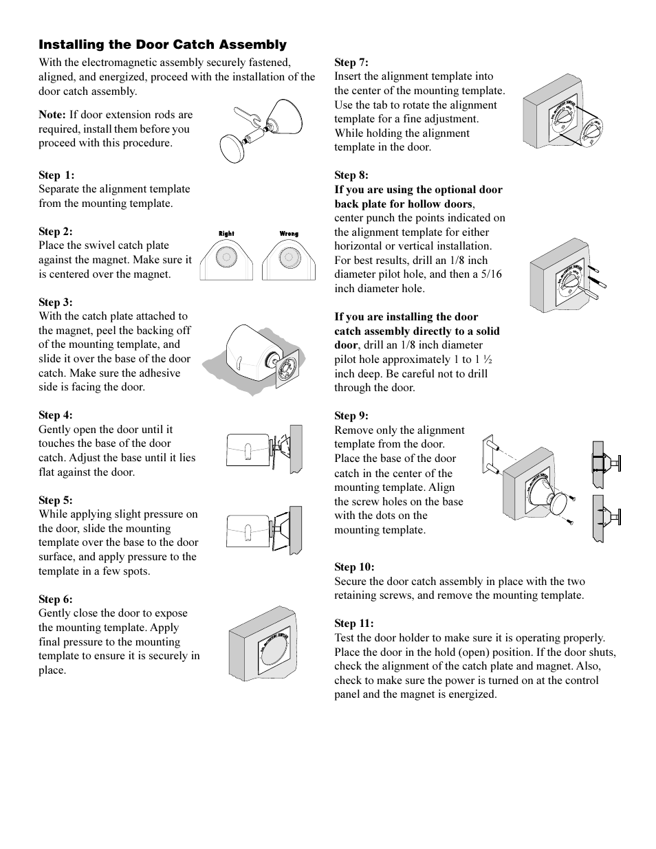 Installing the door catch assembly | Interlogix ESL DH Series User Manual | Page 2 / 4