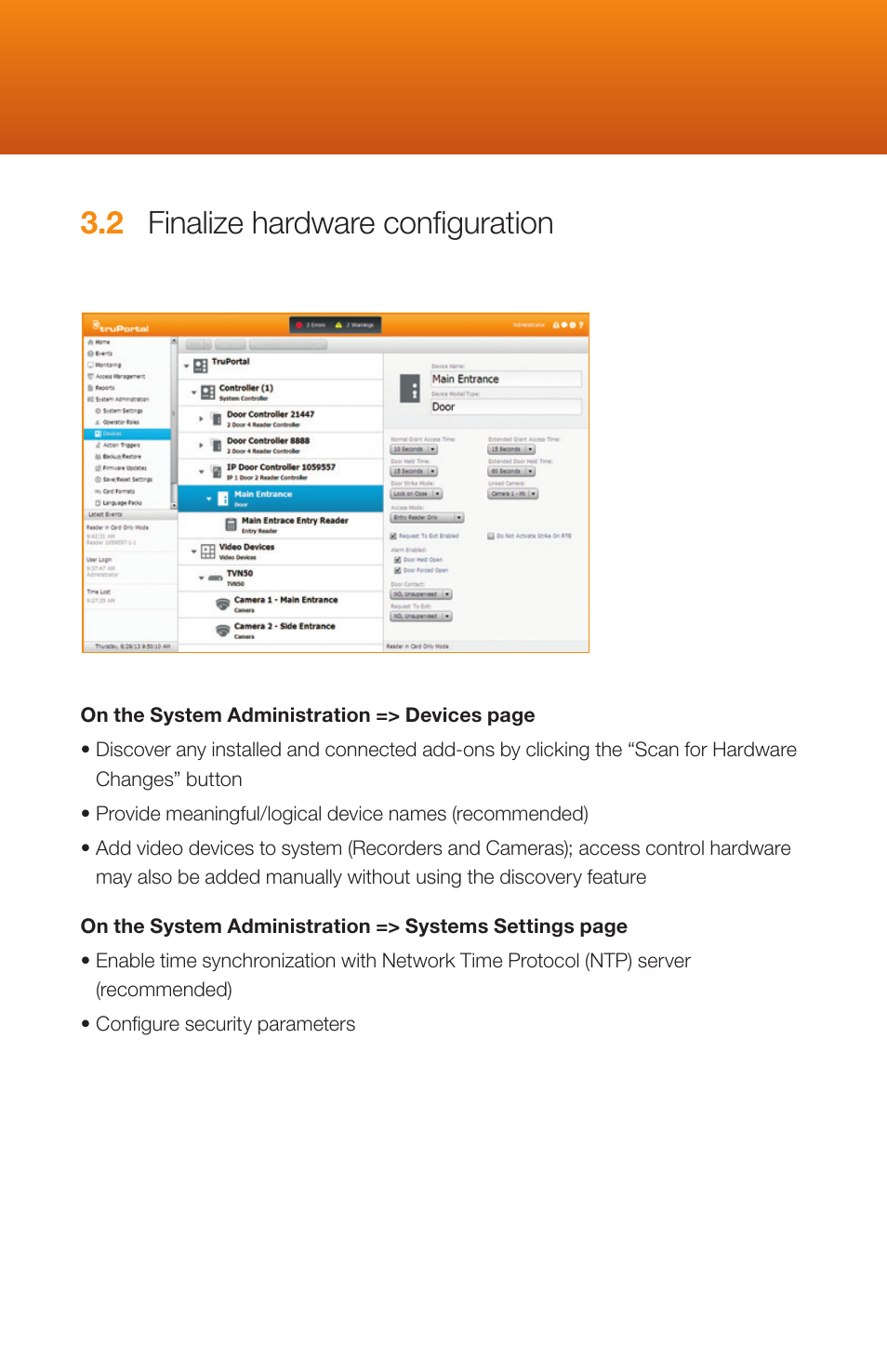 2 finalize hardware conﬁ guration | Interlogix TruPortal Quick Start User Manual | Page 13 / 20
