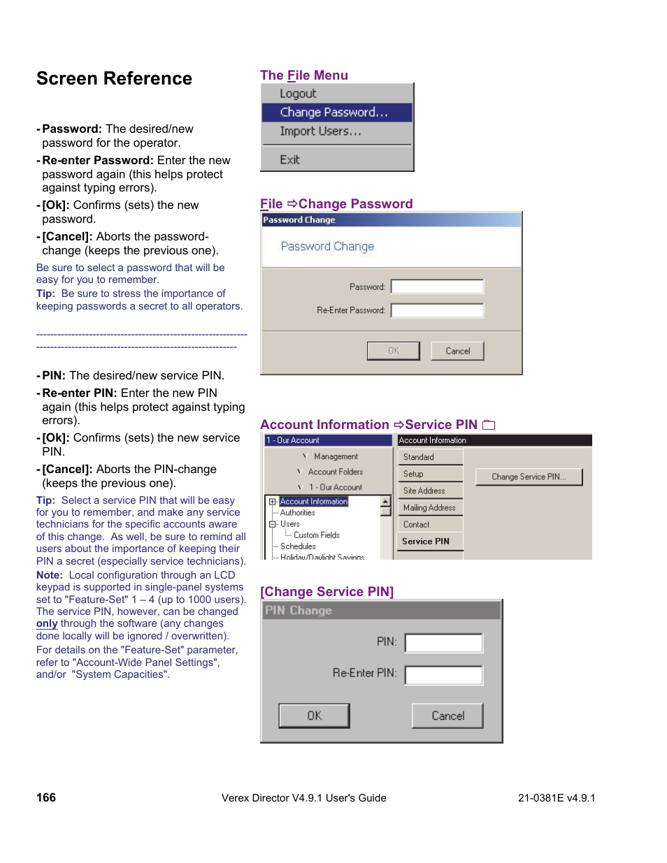Screen reference | Interlogix VEREX Director User Manual | Page 174 / 383
