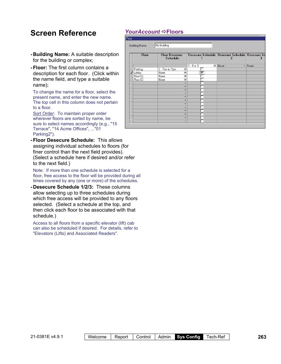 Screen reference | Interlogix VEREX Director User Manual | Page 271 / 383