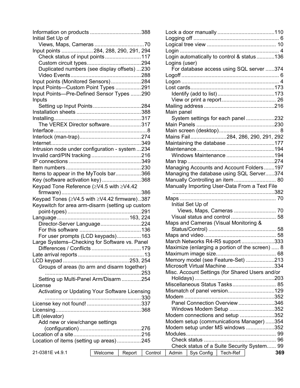 Interlogix VEREX Director User Manual | Page 377 / 383