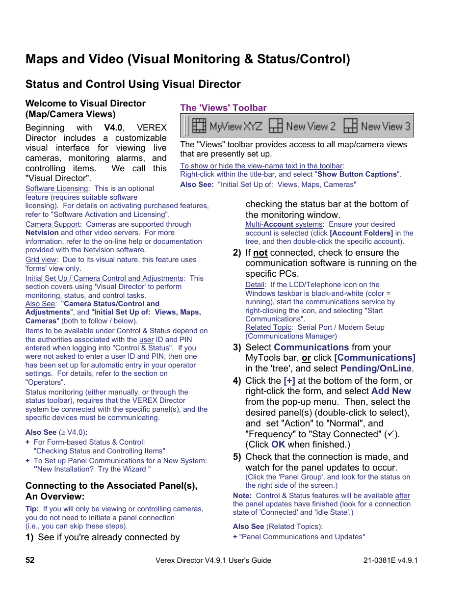 Status and control using visual director | Interlogix VEREX Director User Manual | Page 60 / 383