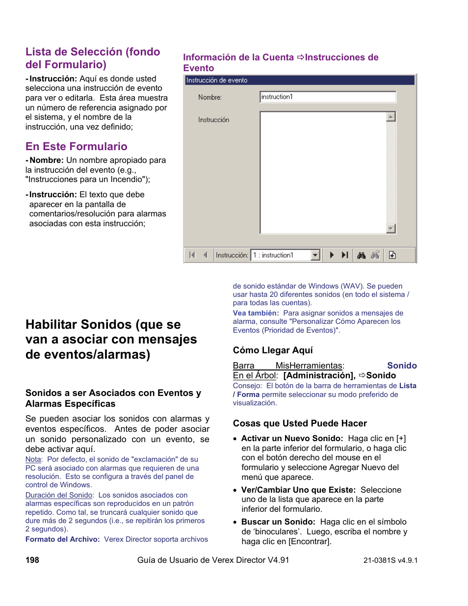 Lista de selección (fondo del formulario), En este formulario | Interlogix VEREX Director User Manual | Page 208 / 378