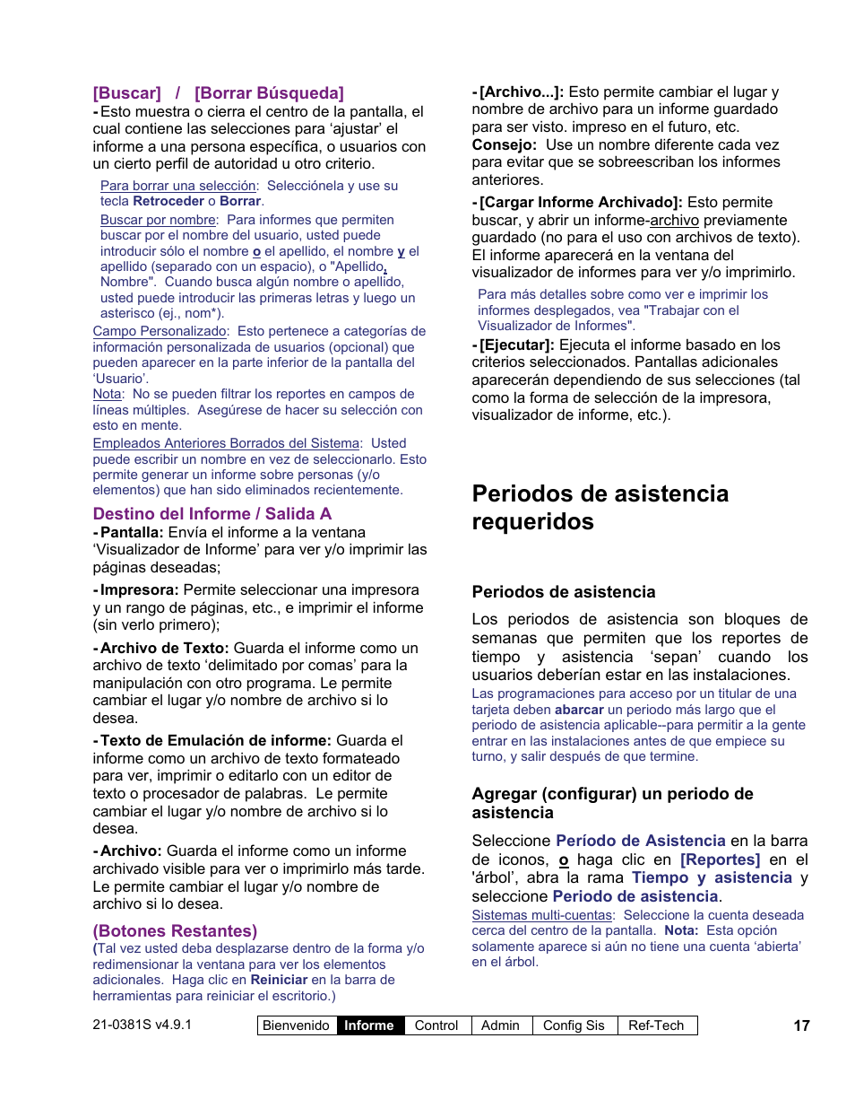 Periodos de asistencia requeridos | Interlogix VEREX Director User Manual | Page 27 / 378