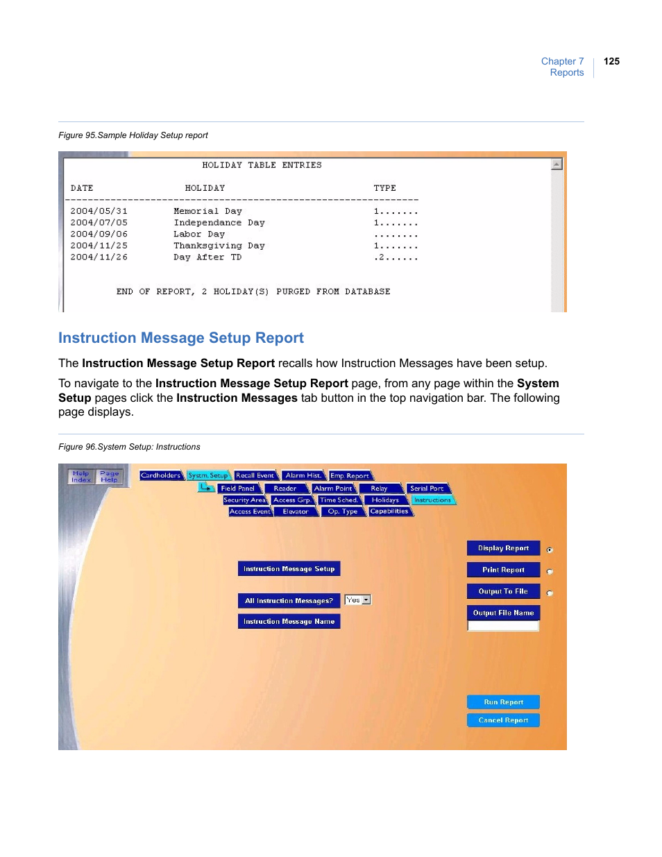 Instruction message setup report | Interlogix Topaz User Manual User Manual | Page 143 / 420