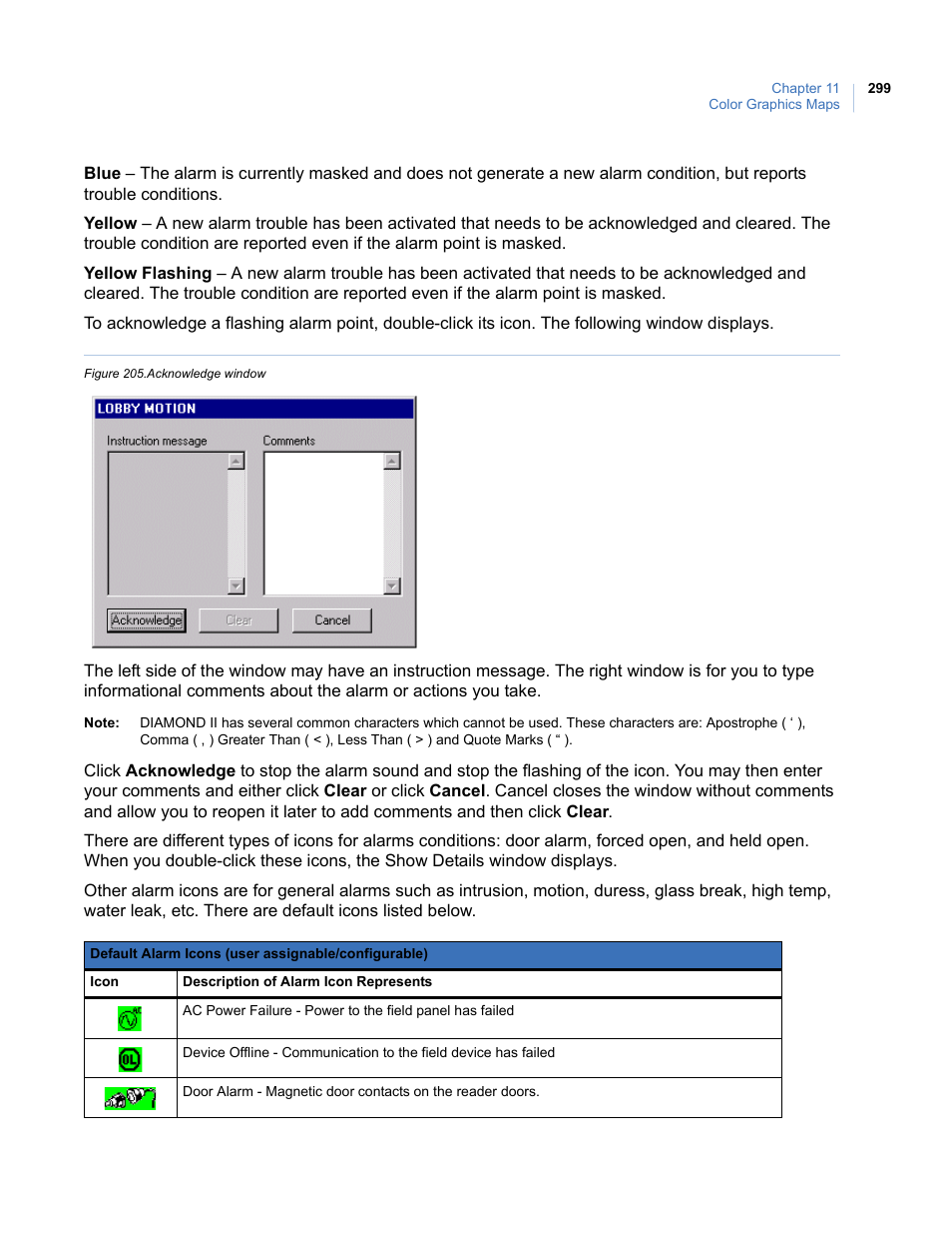 Figure 205.acknowledge window | Interlogix Topaz User Manual User Manual | Page 317 / 420