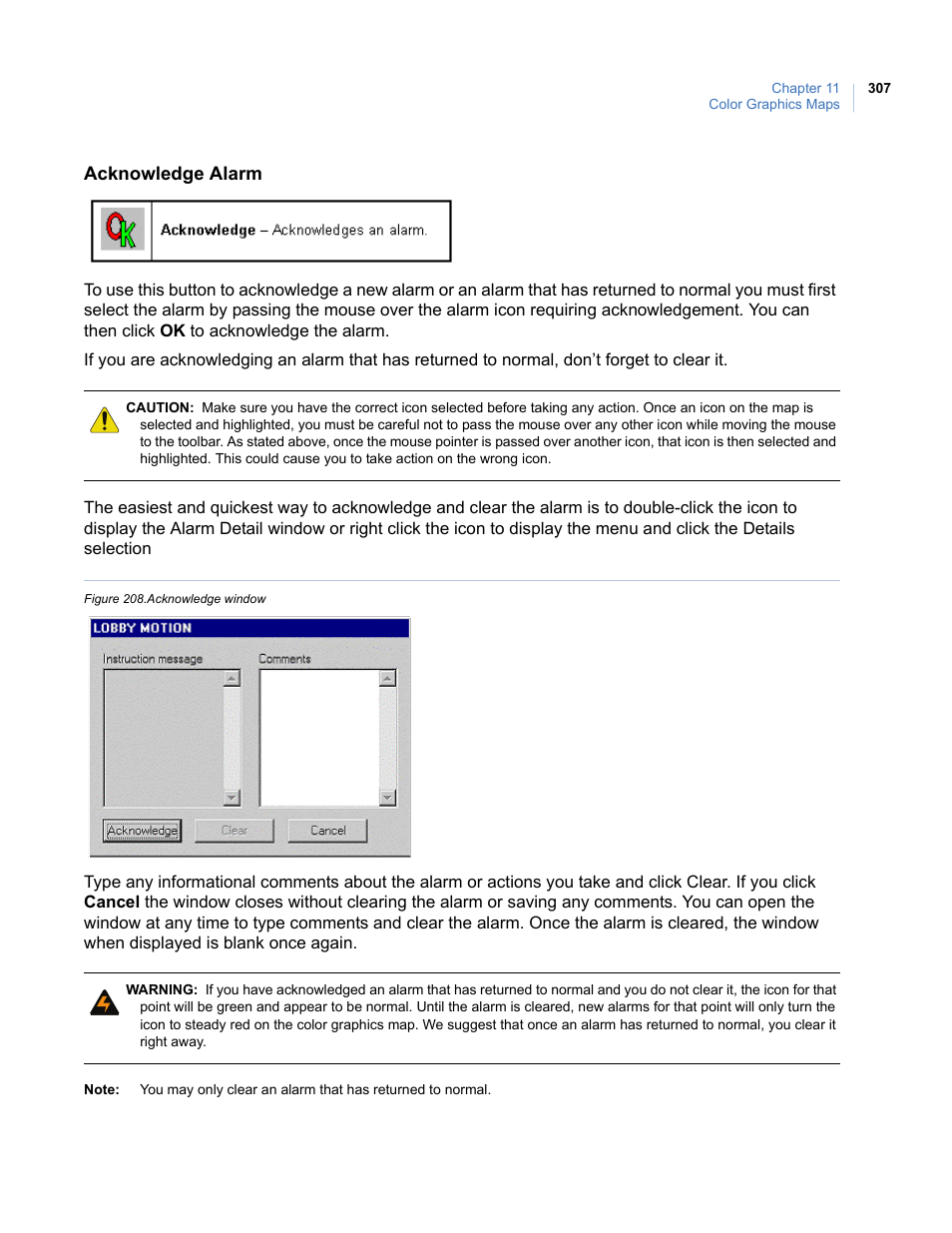 Figure 208.acknowledge window | Interlogix Topaz User Manual User Manual | Page 325 / 420