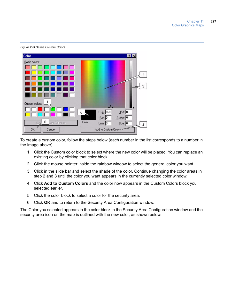 Figure 223.define custom colors | Interlogix Topaz User Manual User Manual | Page 345 / 420