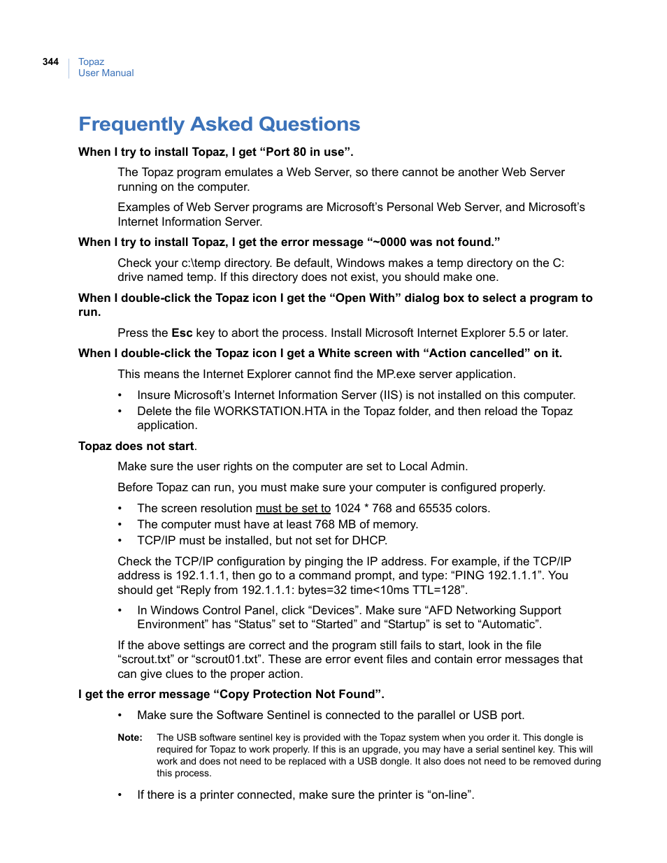Frequently asked questions | Interlogix Topaz User Manual User Manual | Page 362 / 420