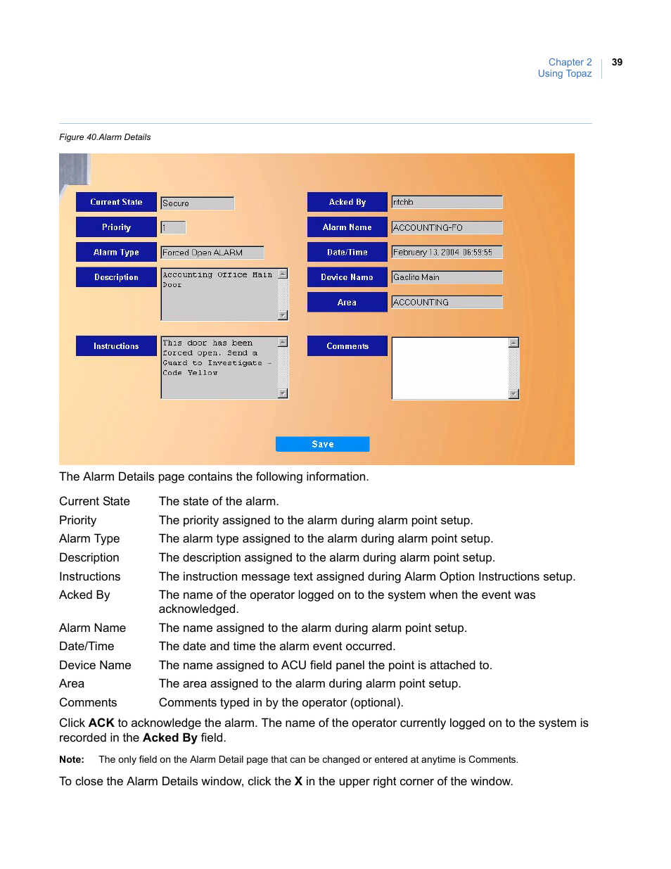 Figure 40. alarm details | Interlogix Topaz User Manual User Manual | Page 57 / 420