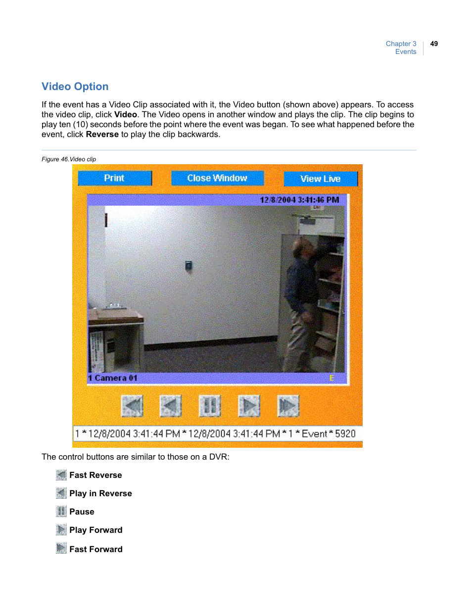 Video option, Figure 46. video clip | Interlogix Topaz User Manual User Manual | Page 67 / 420