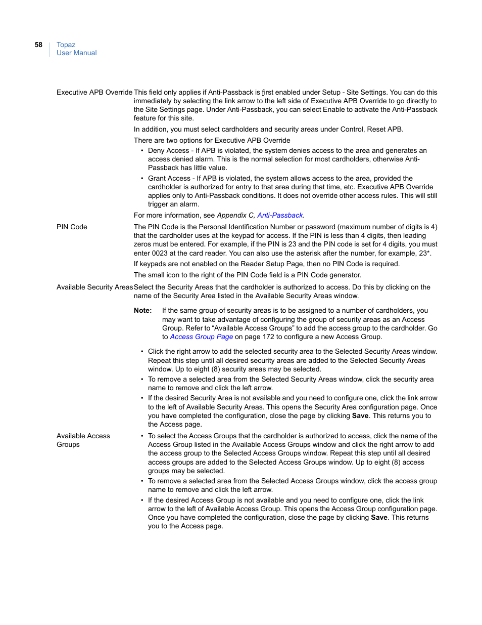 Interlogix Topaz User Manual User Manual | Page 76 / 420
