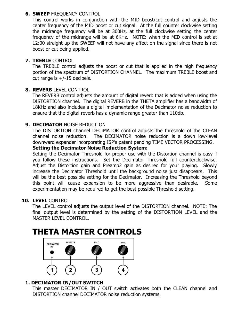 Theta master controls | ISP Technologies THETA Head User Manual | Page 8 / 13