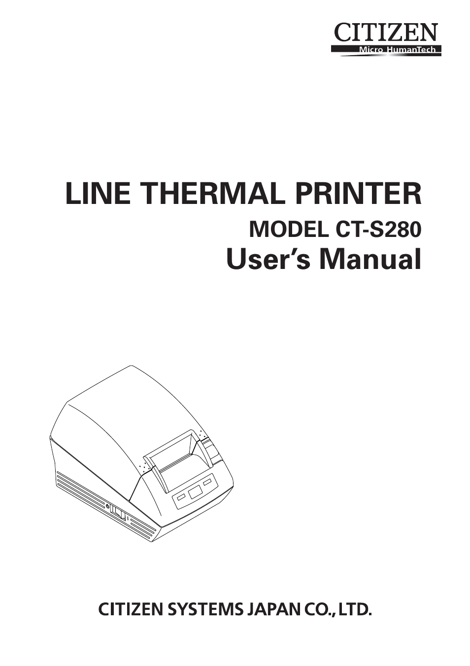 CITIZEN LINE THERMAL PRINTER CT-S280 User Manual | 33 pages