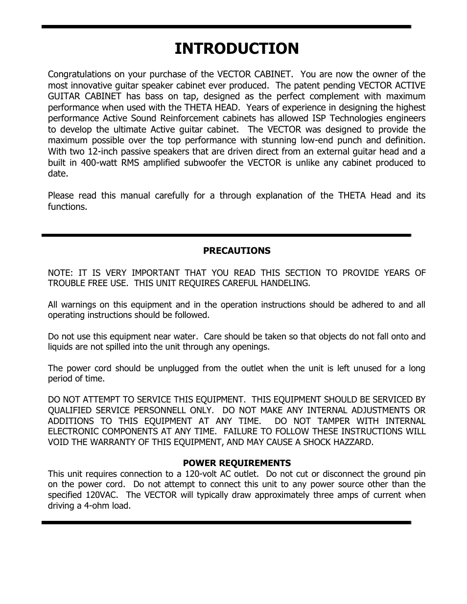 Introduction | ISP Technologies VECTOR User Manual | Page 2 / 7