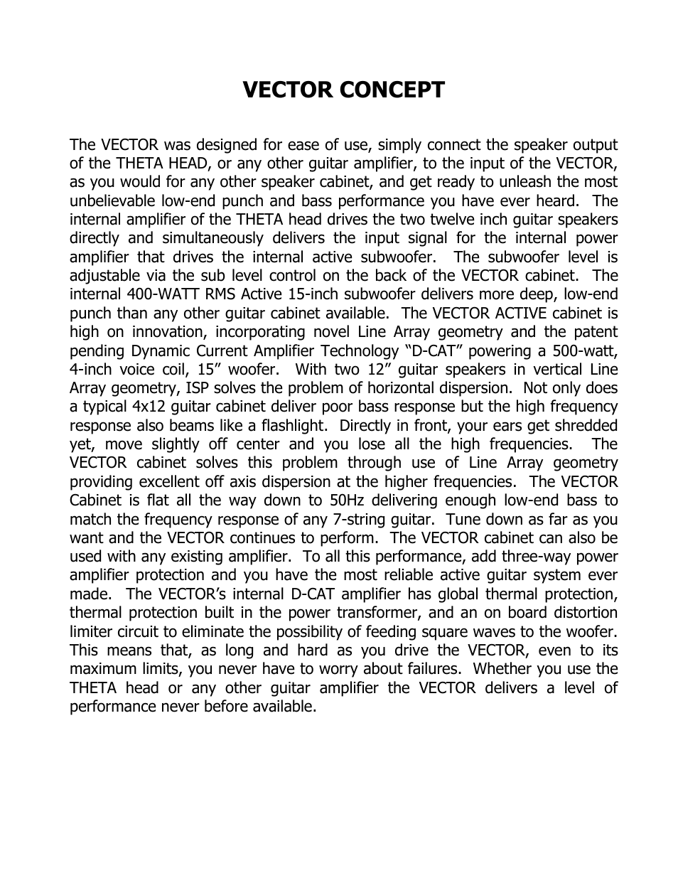 Vector concept | ISP Technologies VECTOR User Manual | Page 3 / 7