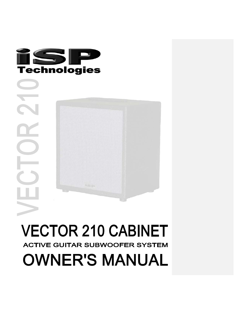 ISP Technologies VECTOR 210 User Manual | 10 pages