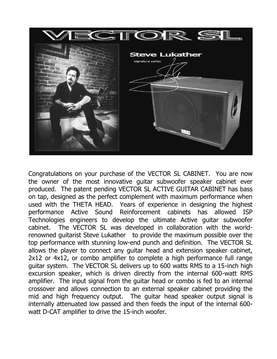 ISP Technologies VECTOR SL User Manual | Page 2 / 8