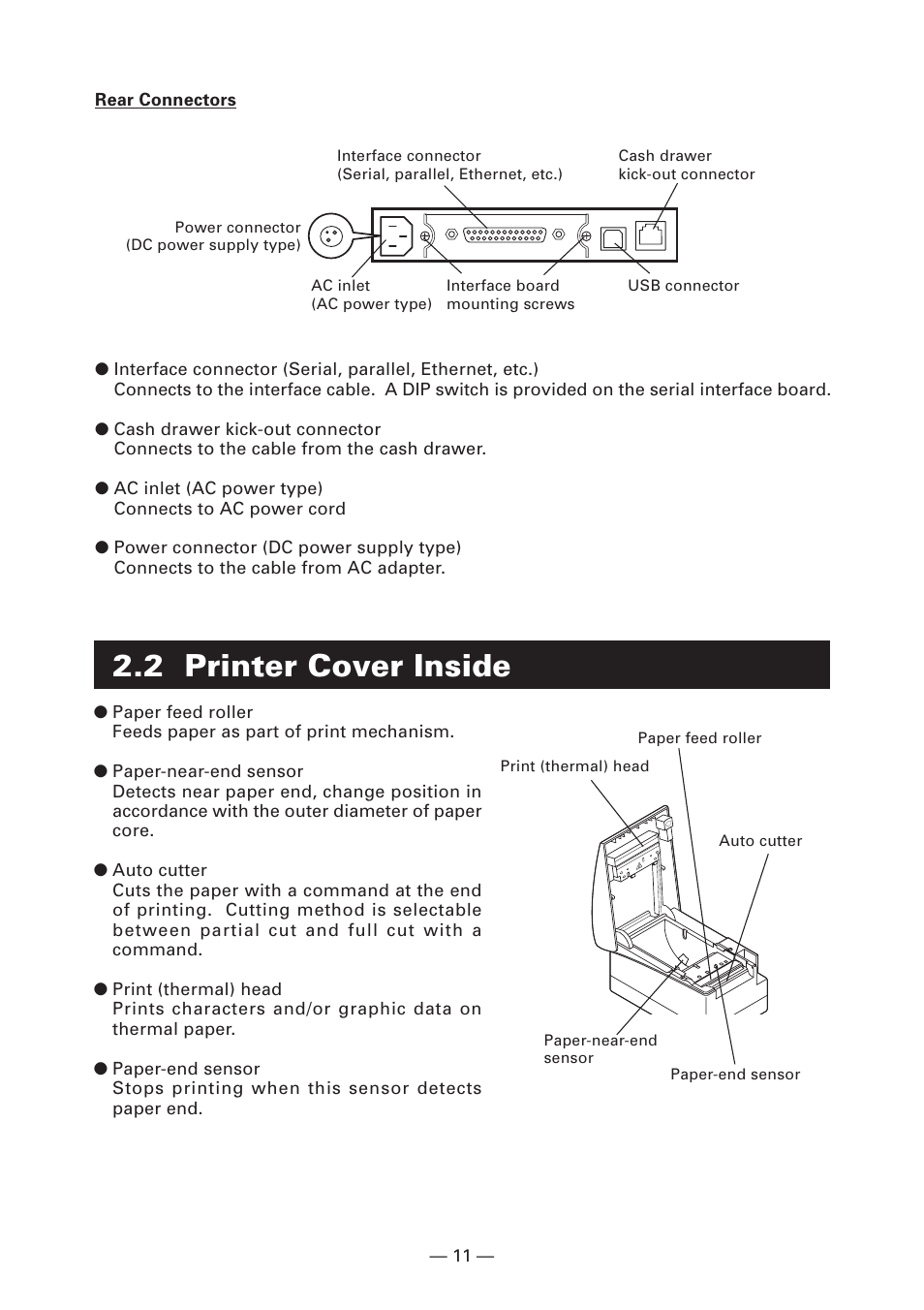 2 printer cover inside | CITIZEN CT-S2000L User Manual | Page 14 / 156