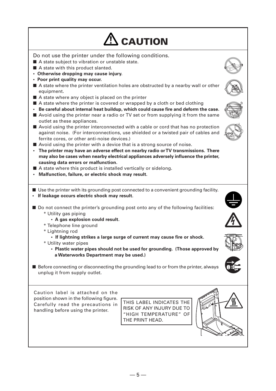 Caution | CITIZEN CT-S2000L User Manual | Page 8 / 156