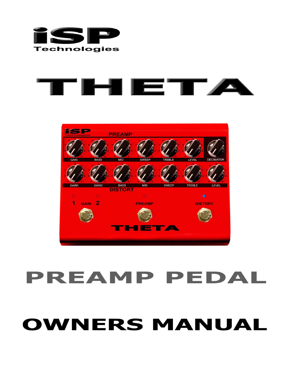 ISP Technologies THETA PRE AMP PEDAL User Manual | 12 pages