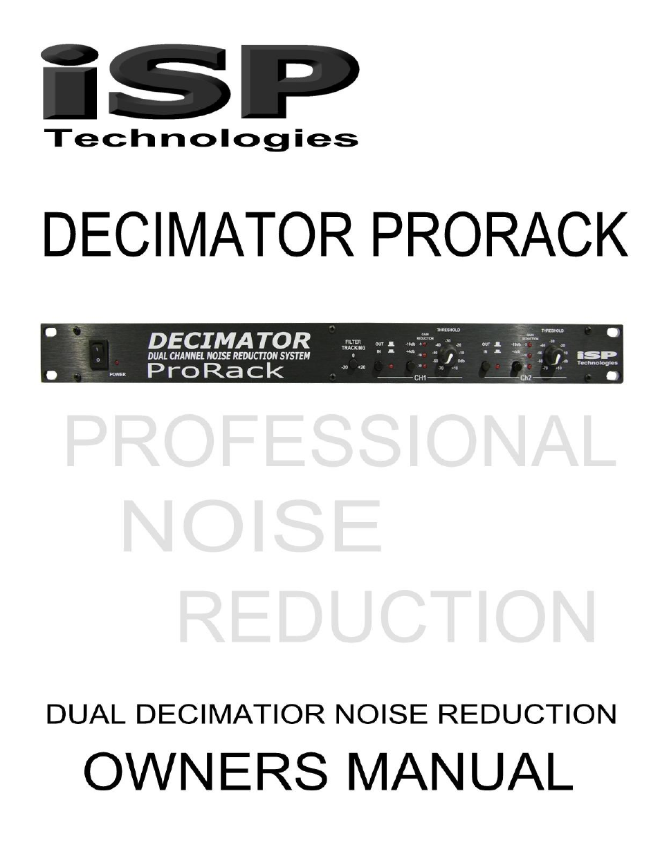 ISP Technologies DECIMATOR PRO RACK User Manual | 8 pages