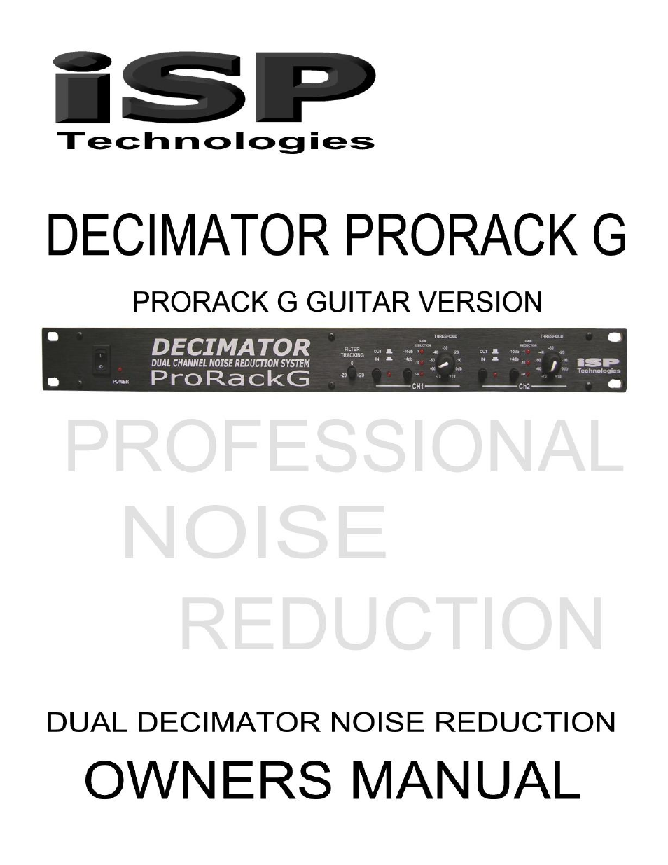 ISP Technologies DECIMATOR PRO RACK G User Manual | 8 pages