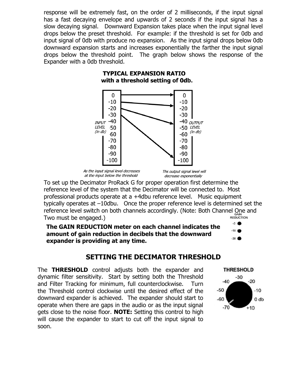 Setting the decimator threshold | ISP Technologies DECIMATOR PRO RACK G User Manual | Page 6 / 8