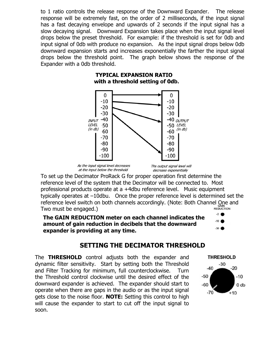 Setting the decimator threshold | ISP Technologies DECIMATOR PRO RACK G – STEREO MOD User Manual | Page 7 / 9